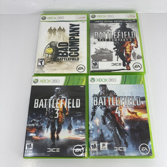 Other - Battlefield Xbox‎ 360 Game Bundle Lot of 4 Bad Company 1 2 Battlefield 3 4